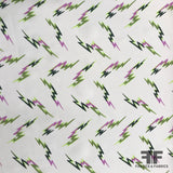 Italian Lightning Bolt Silk Printed Silk Chiffon - Pale Pink - Fabrics & Fabrics