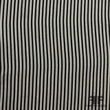 Italian Striped Silk Crepe de Chine - Black & White - Fabrics & Fabrics
