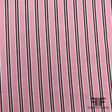Striped Cotton Shirting - Pink/Black/White - Fabrics & Fabrics