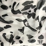 Animal Print Silk Chiffon - Black/White/Pale Pink - Fabrics & Fabrics