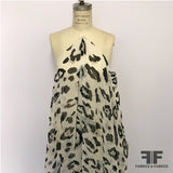 Animal Print Silk Chiffon - Black/White/Pale Pink - Fabrics & Fabrics