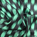 Abstract Printed Silk Twill - Navy/Teal - Fabrics & Fabrics