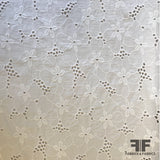 Floral Cotton Eyelet - White - Fabrics & Fabrics