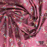 Floral Embroidered Cotton Lawn - Burgundy