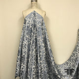 Italian Metallic Floral Lame - Blue/White - Fabrics & Fabrics