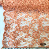 Couture Embroidered Chenille Lace - Peach - Fabrics & Fabrics