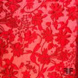 French Couture Beaded & Burnout Silk Chiffon - Red