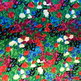 Italian Bold Floral Printed Silk Zibeline - Multicolor - Fabrics & Fabrics