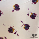 Floral Printed Silk Charmeuse - Light Pink/Purple/Orange - Fabrics & Fabrics