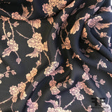 Floral Silk Georgette - Navy/Pink - Fabrics & Fabrics