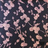 Floral Silk Georgette - Navy/Pink - Fabrics & Fabrics