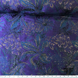 Tropical Multi Floral Metallic Brocade - Deep Purple/Deep Blue - Fabrics & Fabrics