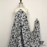 Abstract Textured Brocade - White/Black - Fabrics & Fabrics