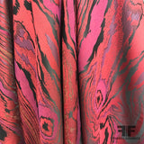 Swirl Metallic Brocade - Red/Black/Pink