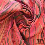 Swirl Metallic Brocade - Red/Black/Pink - Fabrics & Fabrics