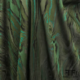 Swirl Metallic Brocade - Green/Black