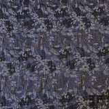 Small Scale Floral Brocade - Blue/Grey