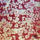 Metallic Abstract Brocade - Pink/Red/Gold - Fabrics & Fabrics
