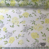 Floral Silk Organza - Sheer White/Yellow/Green - Fabrics & Fabrics