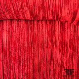 Solid Crinkled Micro Velvet - Red - Fabrics & Fabrics