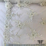 Couture Beaded Bridal Netting - White - Fabrics & Fabrics