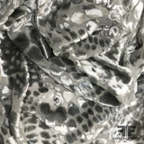 Italian Metallic Abstract Dot Burnout Silk Panné Velvet - Silver/Grey
