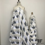 Christian Siriano Novelty Fringed Suiting - White/Black/Cream - Fabrics & Fabrics