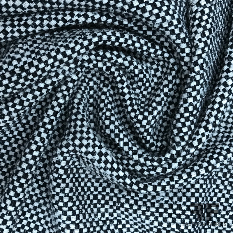 Checkered Italian Pattern Italian Checkered Wool Tweed - Black/Off-White – Fabrics & Fabrics