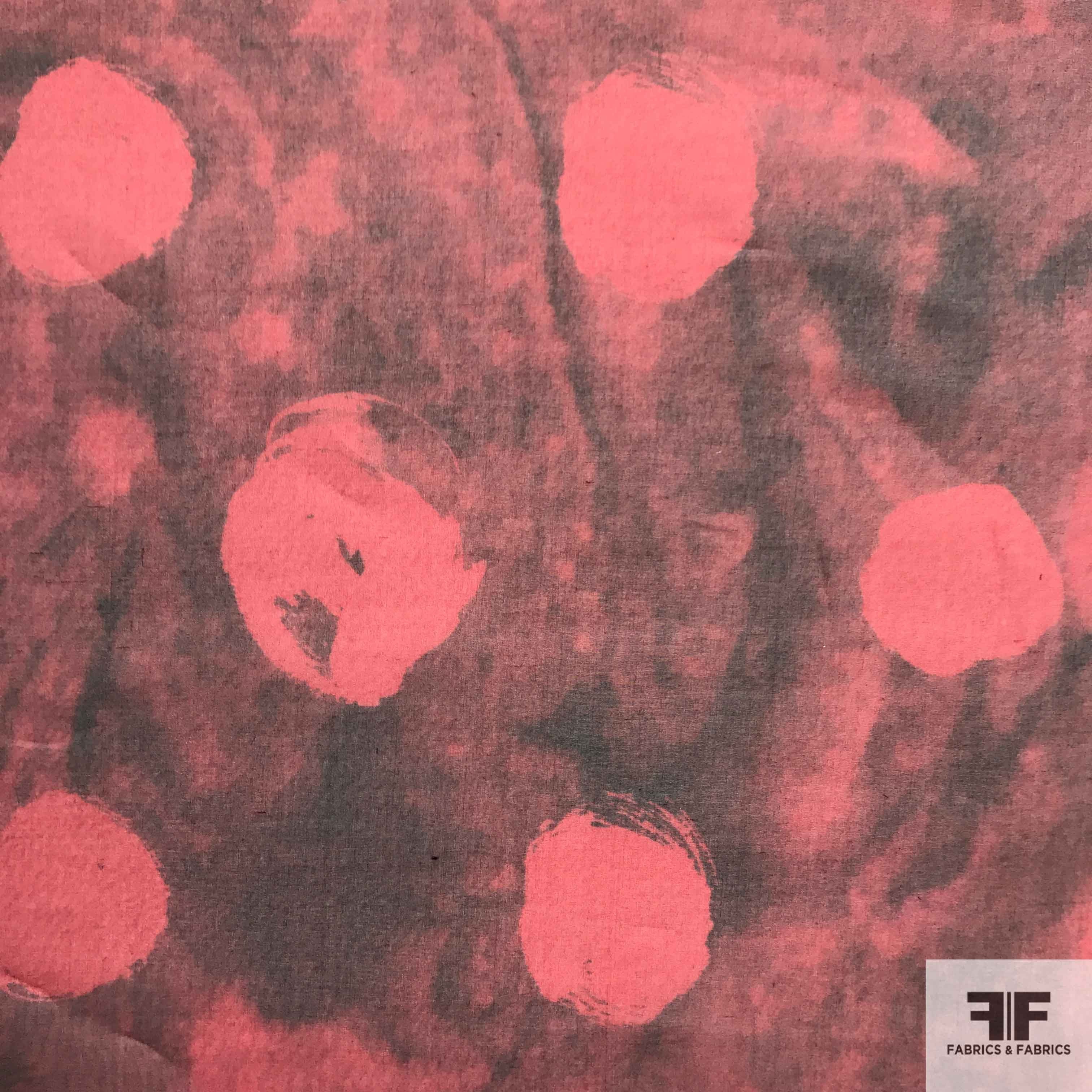 Abstract Printed Silk Organza - Red/Black - Fabrics & Fabrics NY