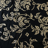 Novelty Floral Cracked Ice Polyester Chiffon - Black/Gold