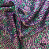 Multicolor Metallic Striped Silk Chiffon - Purple/Teal/Gold - Fabrics & Fabrics