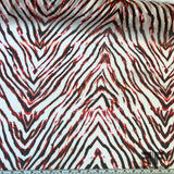 Abstract Zebra Print Silk Chiffon - White/Red/Orange/Black - Fabrics & Fabrics