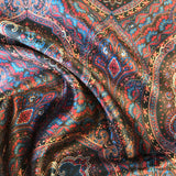 Paisley Silk & Wool Blend - Maroon/Multicolor