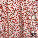 Abstract Silk Crepe de Chine - Red/Off-White - Fabrics & Fabrics