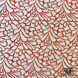 Abstract Silk Crepe de Chine - Red/Off-White - Fabrics & Fabrics