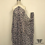 Italian Abstract Printed Silk Georgette - Pink / Blue / Black - Fabrics & Fabrics