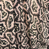 Italian Abstract Printed Silk Georgette - Pink / Blue / Black - Fabrics & Fabrics