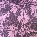 Floral Silk Charmeuse - Lavender/Purple - Fabrics & Fabrics