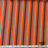 Multi Vertical Striped Printed Silk Crepe de Chine - Orange - Fabrics & Fabrics