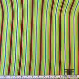 Multi Vertical Striped Printed Silk Crepe de Chine - Green - Fabrics & Fabrics