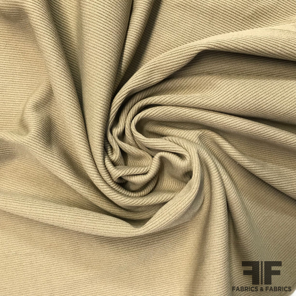 Italian Polyester Blend Ribbed Knit - Camel – Fabrics & Fabrics