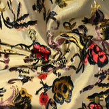 French Floral Panne Cut Velvet on Lame  - Gold/Multicolor - Fabrics & Fabrics