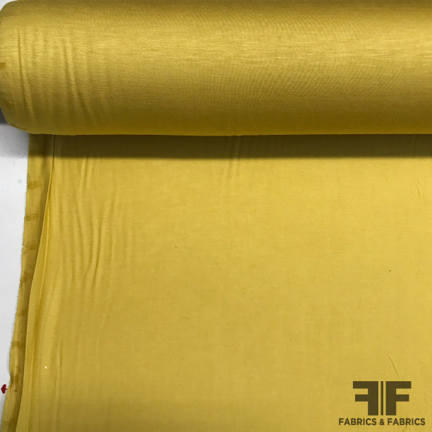 Italian Washed Rayon Jersey - Mustard Yellow - Fabrics & Fabrics