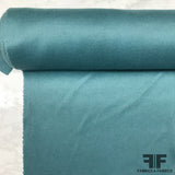 Double-Faced Angora Wool Coating - Ocean Blue