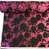 Floral Brocade - Black/Fuchsia - Fabrics & Fabrics