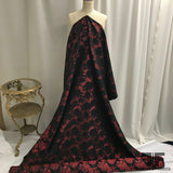 Floral Brocade - Black/Red - Fabrics & Fabrics
