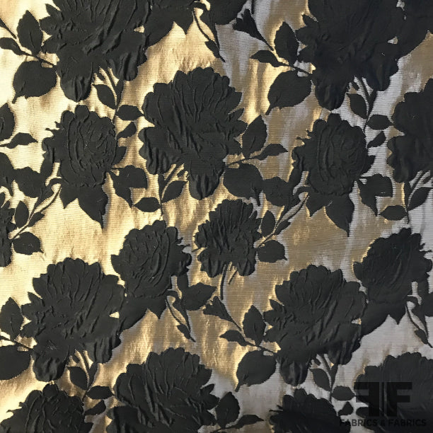 Floral Brocade - Black/Gold - Fabrics & Fabrics