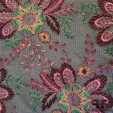 Floral Embroidered Netting - Pink/Black/Multicolor