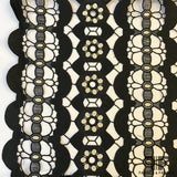 Floral Scallop Guipure Lace - Black/White - Fabrics & Fabrics