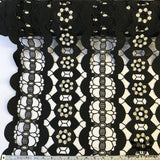 Floral Scallop Guipure Lace - Black/White - Fabrics & Fabrics